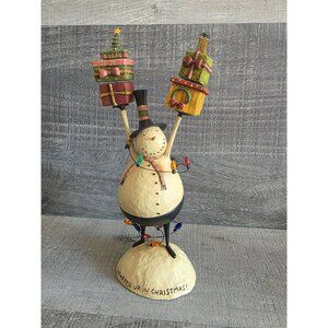 August Moon Signed Dan DiPaolo “Wrapped Up In Christmas” Snowman 9" Rare G30.9